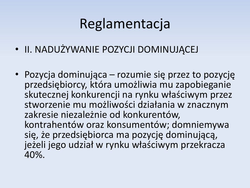 Reglamentacja Gospodarcza Ppt Pobierz